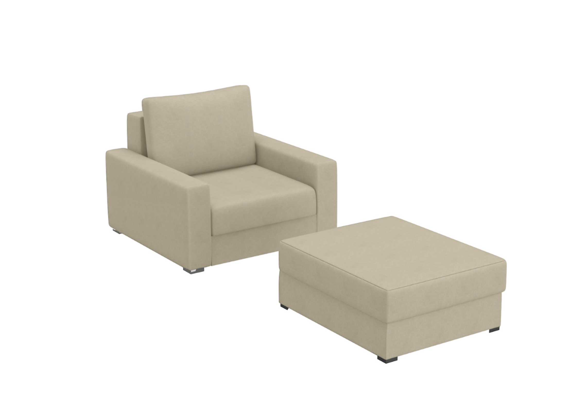 Beżowy fotel rozkładany Arlo